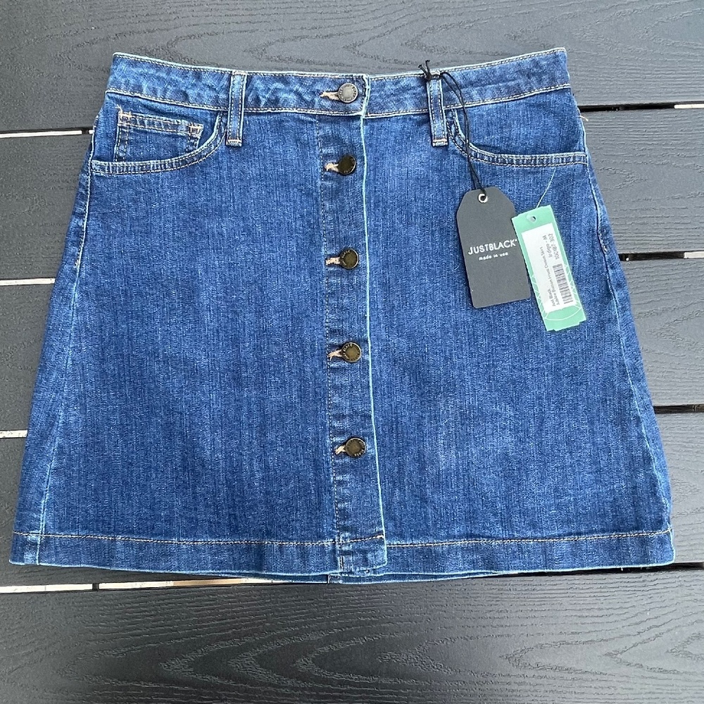 Just Black button front denim skirt, size Medium